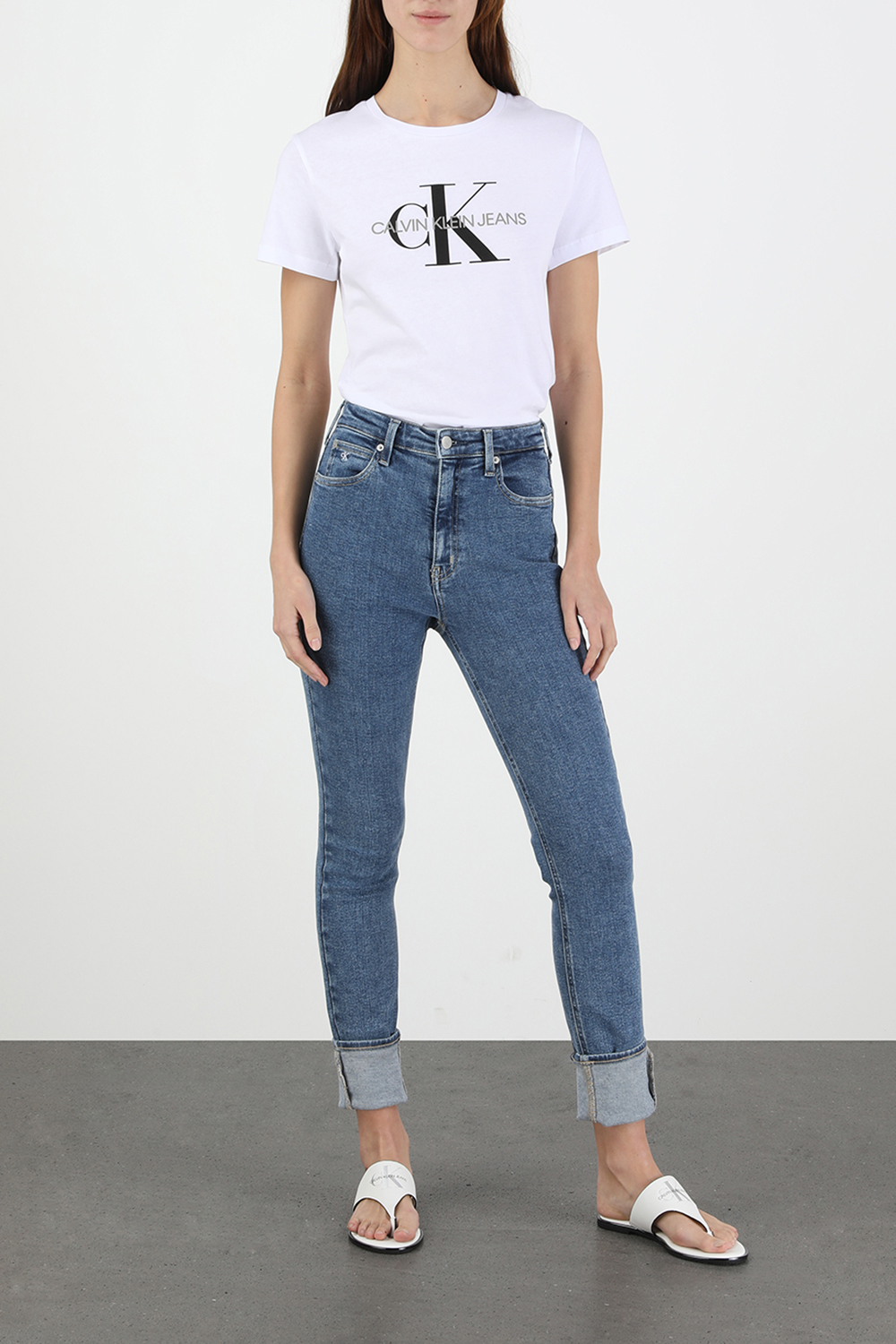 Monogram logo tee in White image number null CALVIN KLEIN